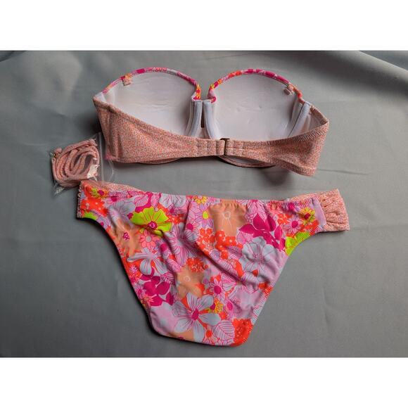 NWT Victoria’s Secret Bikini Set 34A/S Gorgeous Line Bright Floral Y2K - Picture 6 of 8
